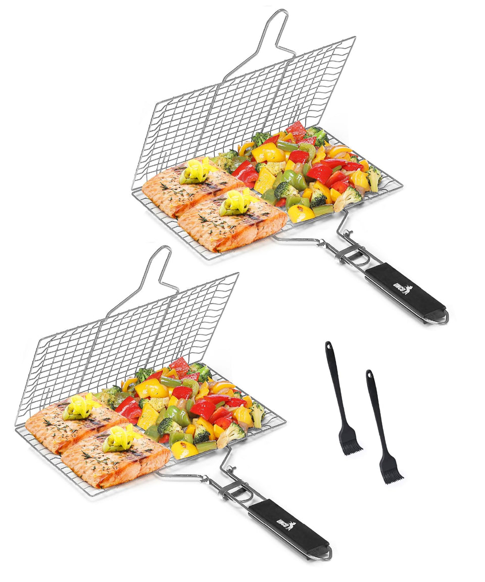 UNCO fish grilling basket with 13x8 inch surface for delicate seafood
