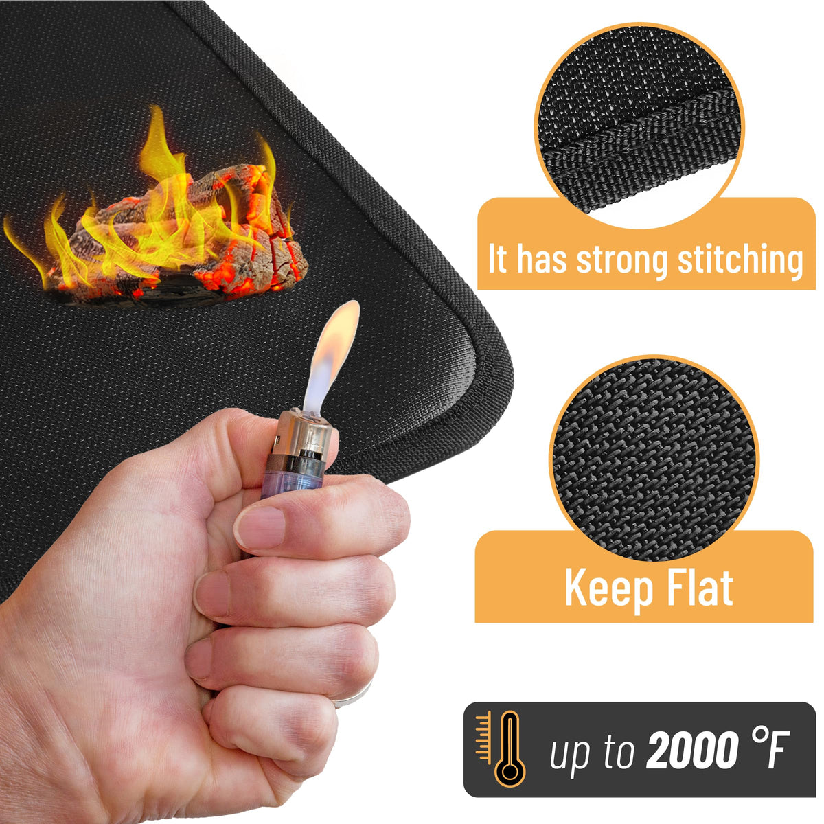 UNCO under grill mat with a black double-sided surface for easy cleaning