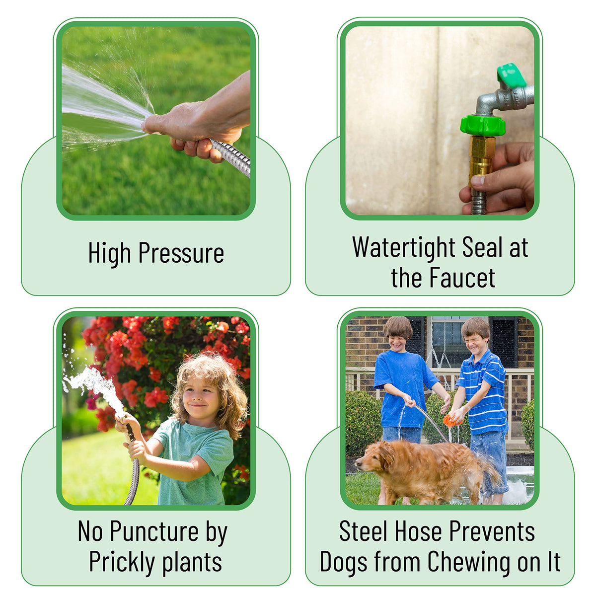 UNCO kink-free water flow maintains uninterrupted spraying.