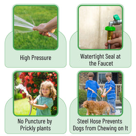 UNCO kink-free water flow maintains uninterrupted spraying.