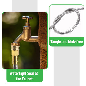 UNCO kink-resistant design keeps water flowing when routed around corners.