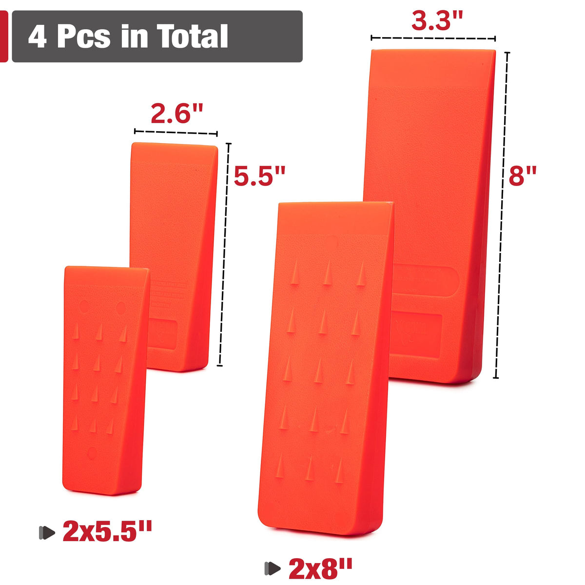 UNCO large wedges deliver strong leverage for stubborn logs