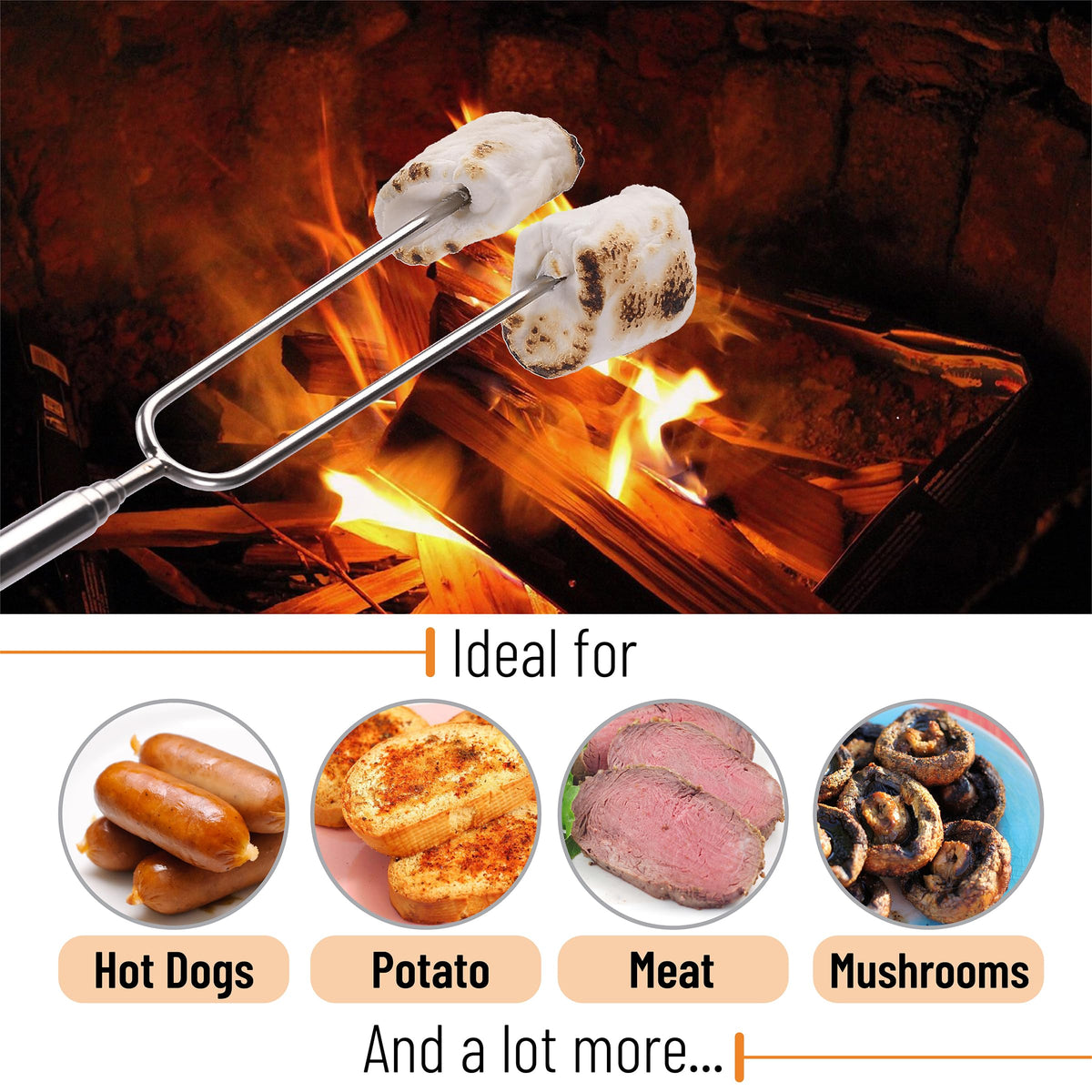 Stainless steel with non-stick surface for easy cleaning after outdoor meals.