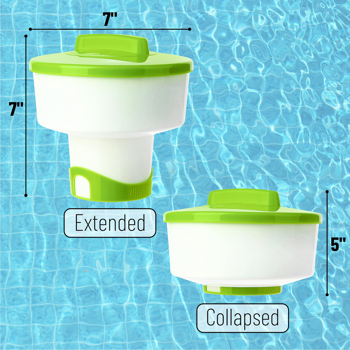 UNCO chlorine floater showing adjustable vents to tailor chlorine dispersion.