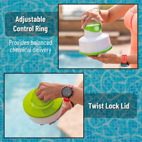 UNCO pool floater made with durable materials resisting sun and chemicals for season-long use.