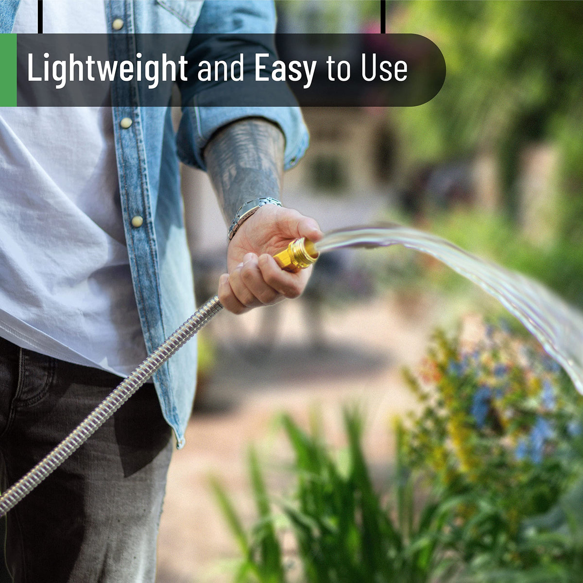 UNCO portable hose rolls up easily for tidy storage.
