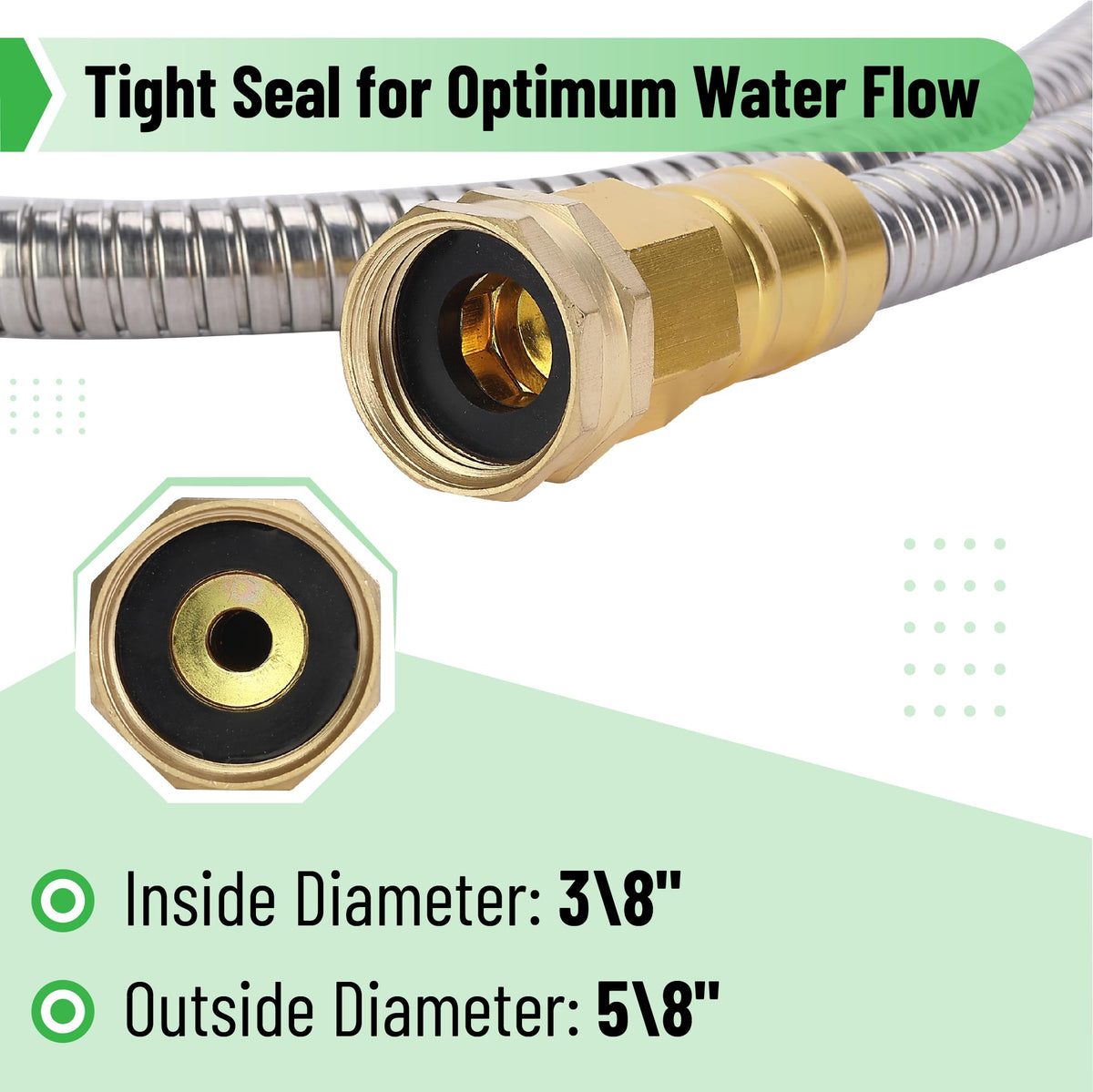 UNCO reinforced hose joint boosts strength for bending and maneuvering around plants.