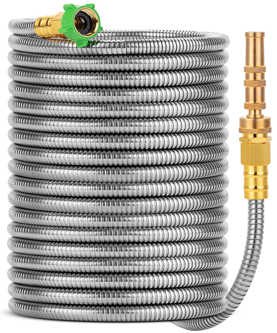 UNCO stainless steel garden hose 75ft for wide reach and efficient watering