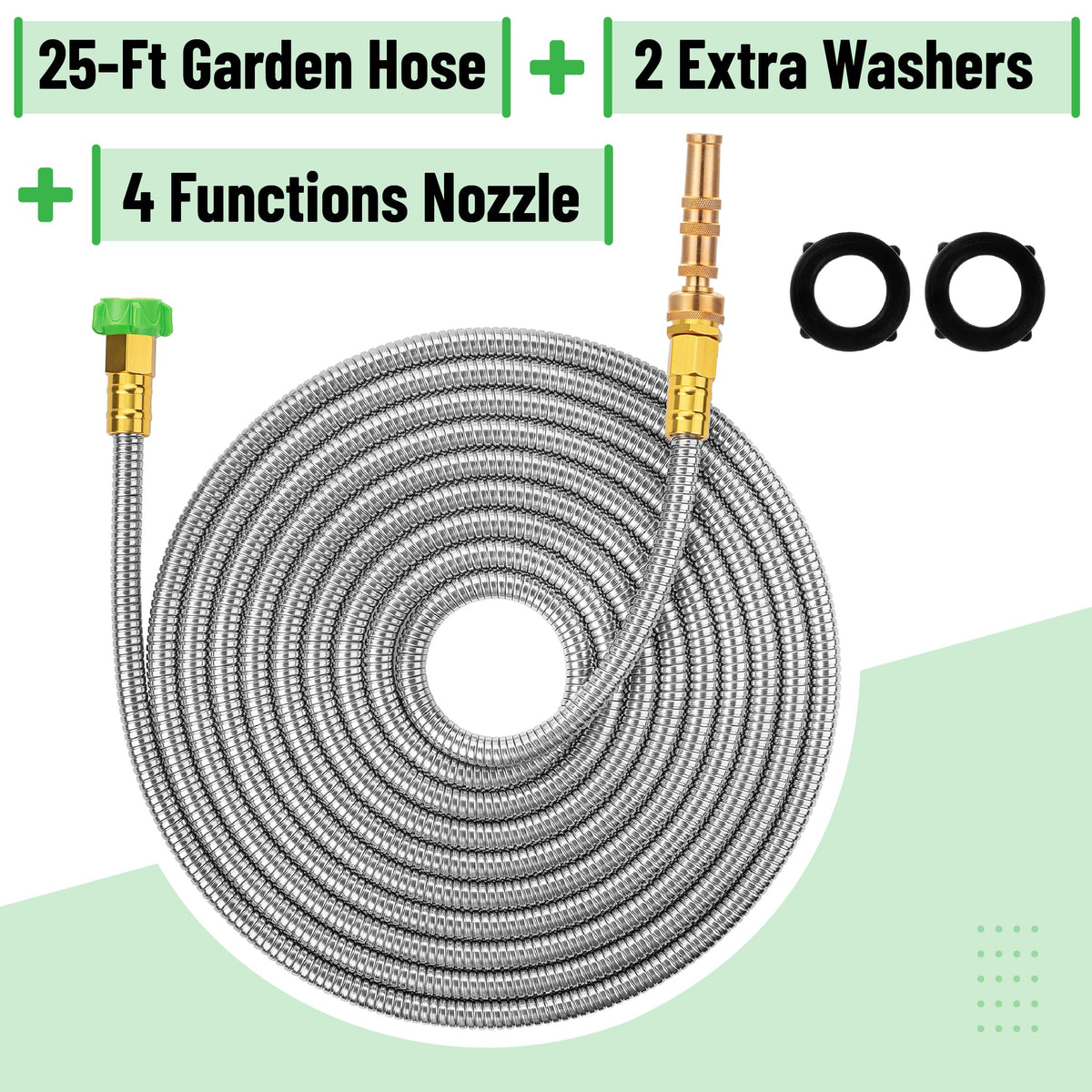 UNCO stainless steel hose kink-free design reduces tangling during routine chores.