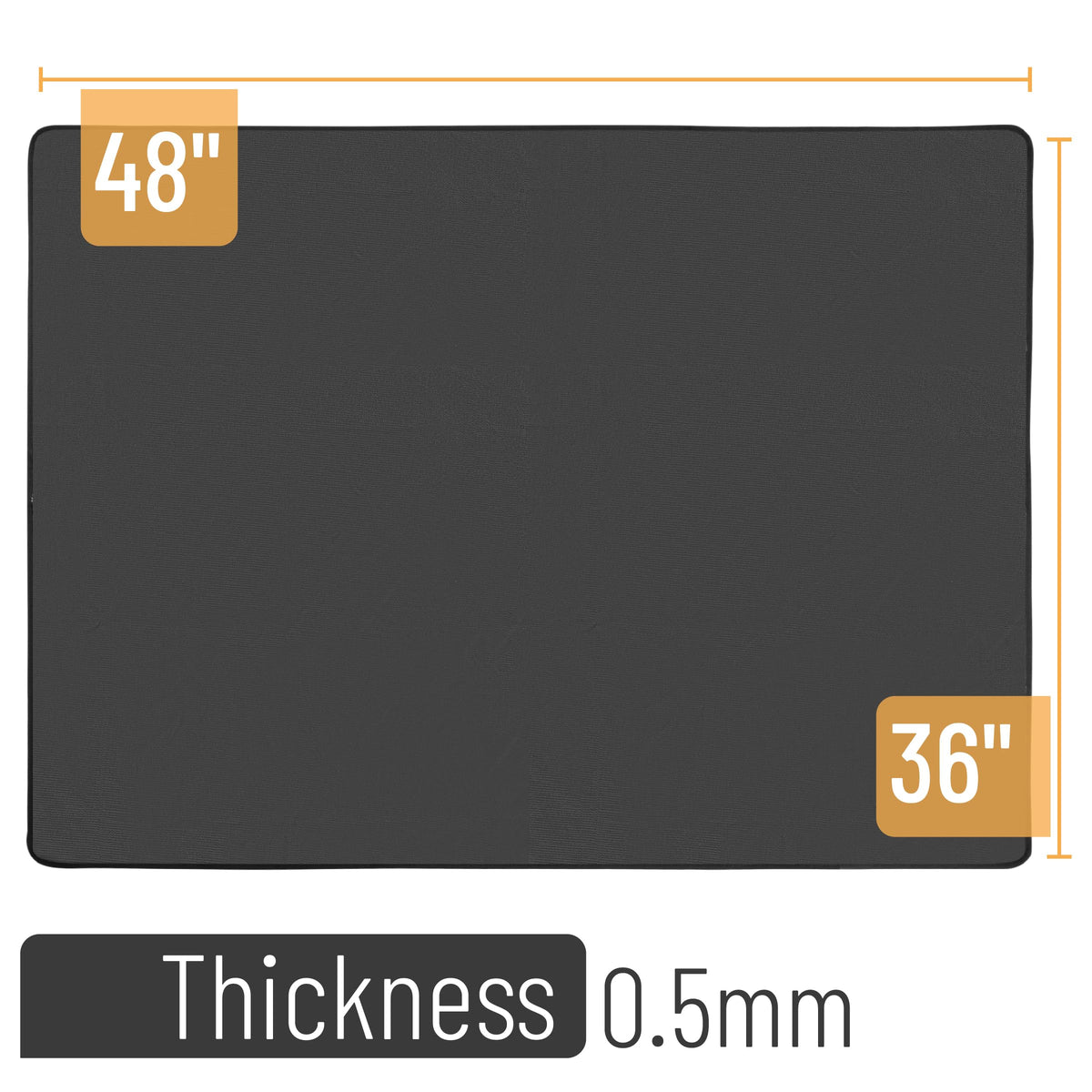 UNCO under grill mat 48x36 roll-side view features non-slip surface.