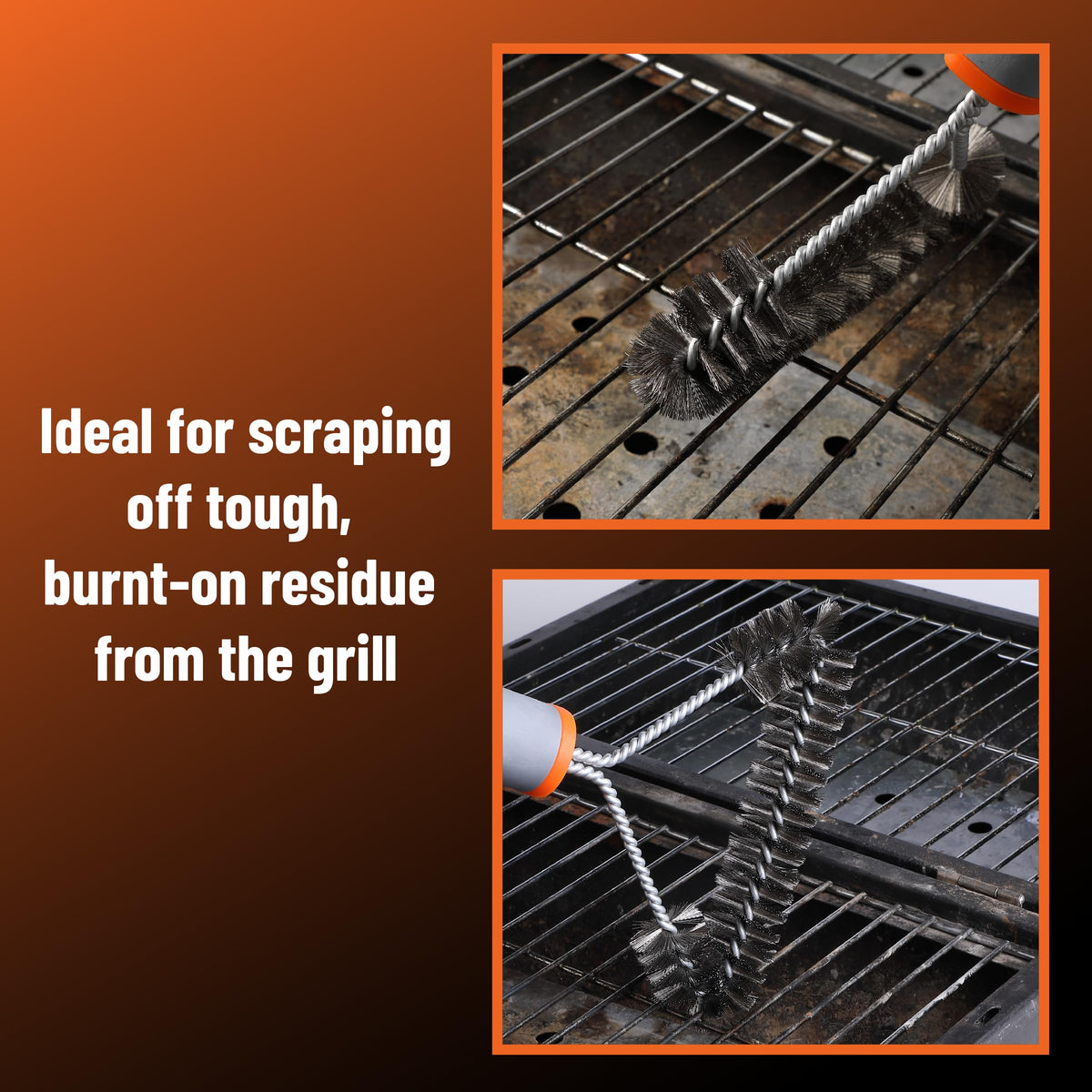 UNCO versatile grill brush for infrared and smoker grates