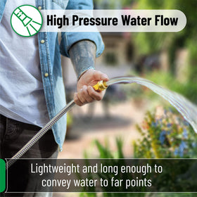 UNCO 10ft stainless-steel hose handles high pressure without damage or kinking.