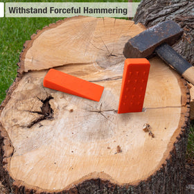 UNCO wedges in action driving into a log for splitting