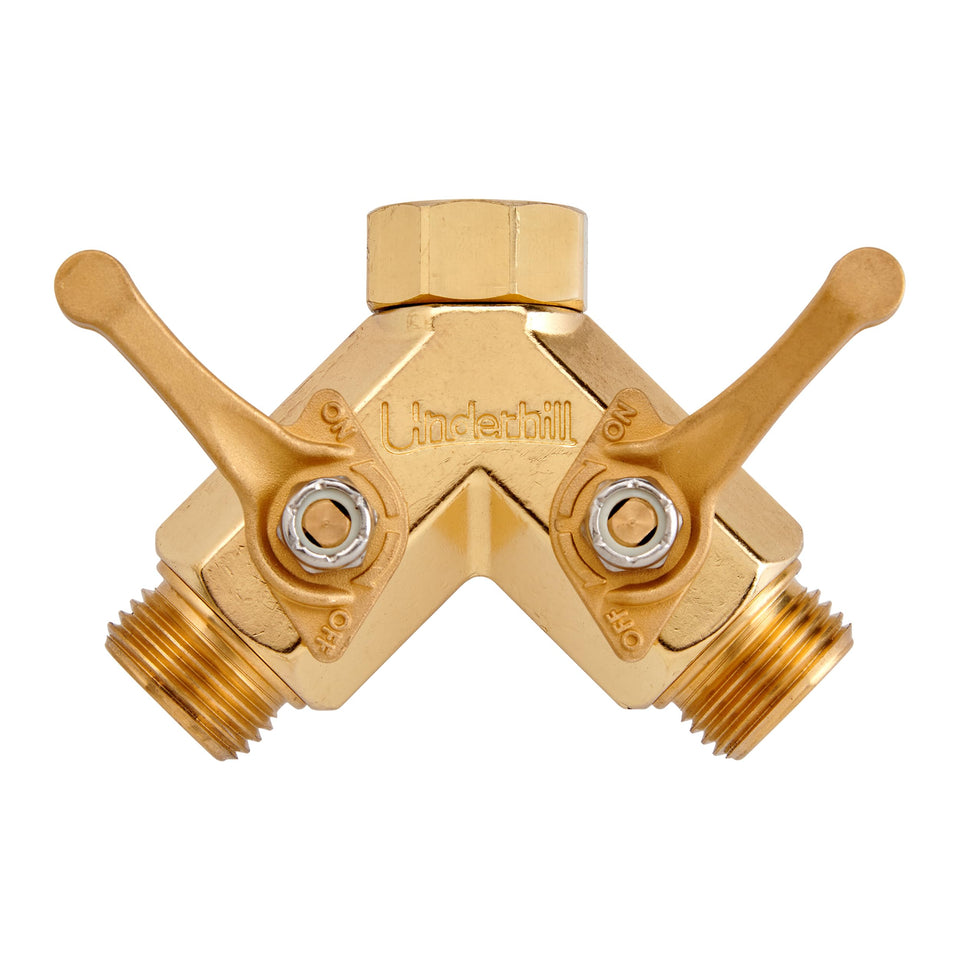 Underhill Garden Hose Splitter 2-Way overview, durable metal construction for reliable watering.
