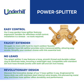 Underhill splitter with ergonomic handles enables easy on/off control.