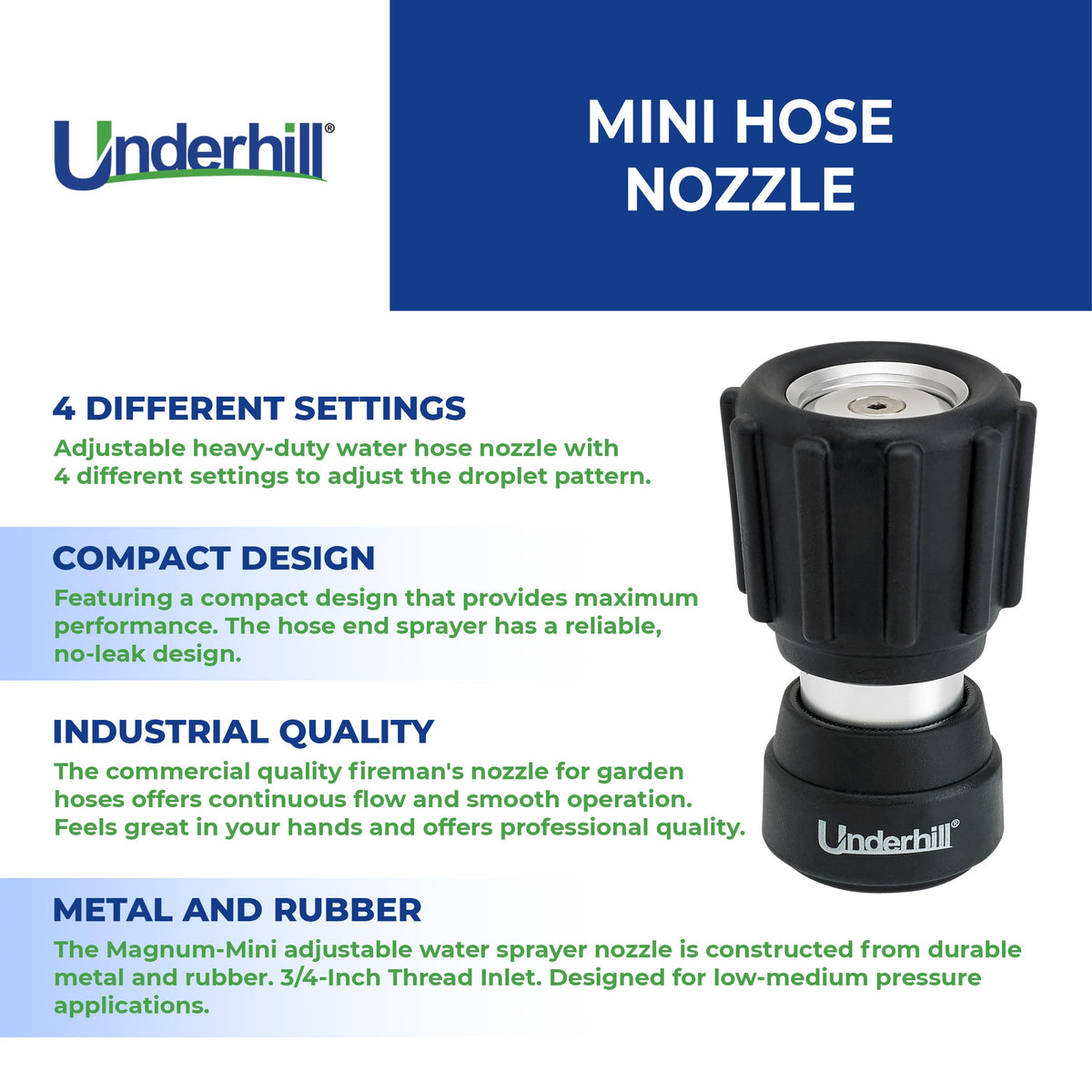 Underhill Magnum Mini aluminum body highlights rugged construction for heavy-duty use