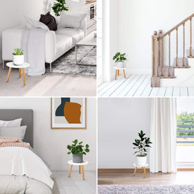Uneedem multiuse plant stand that also serves as a small table