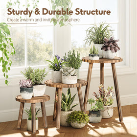Uneedem Plant Stand Indoor Living Room — blends Mid-Century charm with versatile display.