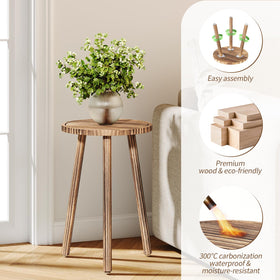 Uneedem Plant Stand Indoor Water Groove — catches excess water to protect floors.