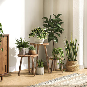 Uneedem Plant Stand Indoor Wood-Carbonized — durable, moisture-resistant base for long-lasting use.