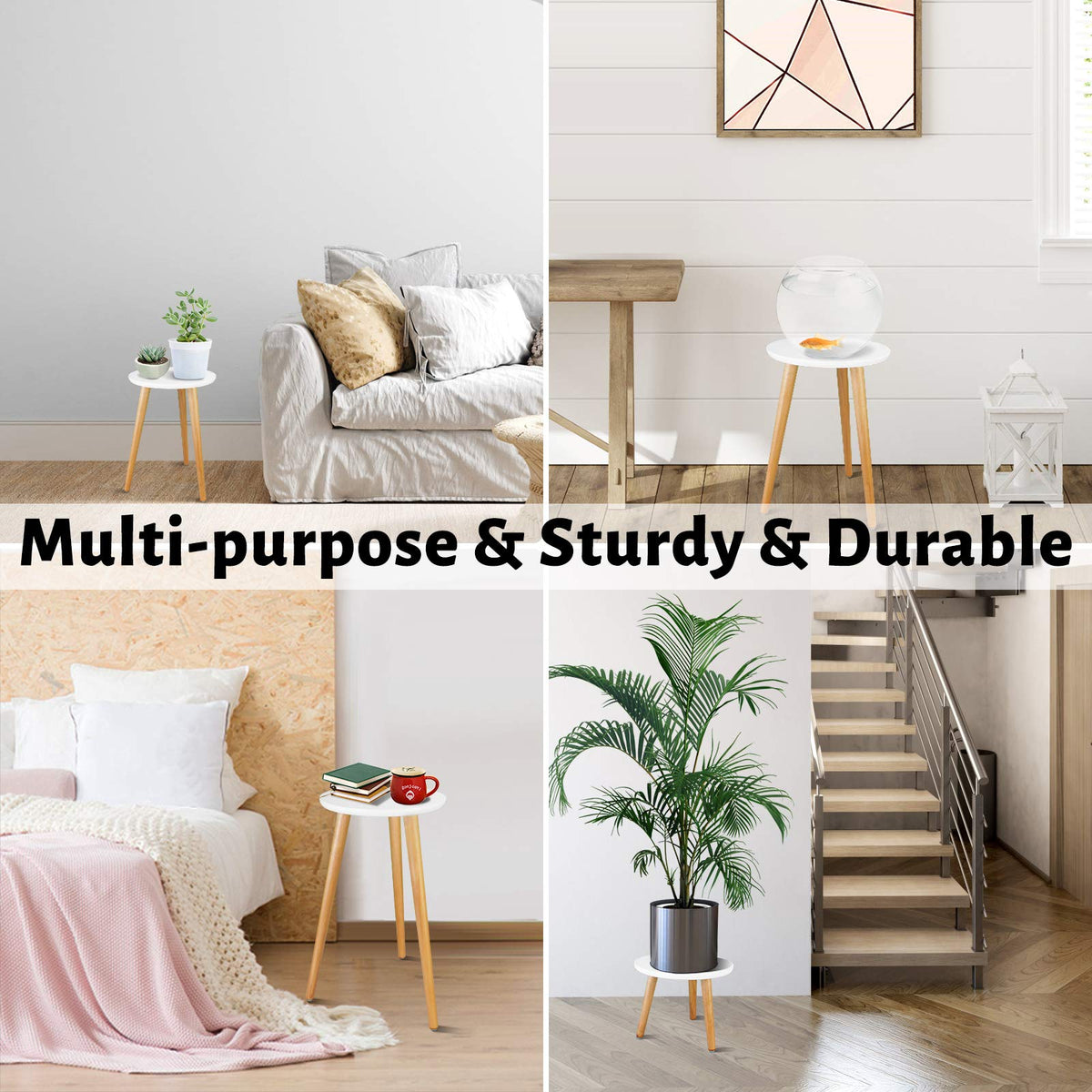 Uneedem plant stand used as small side table in living room