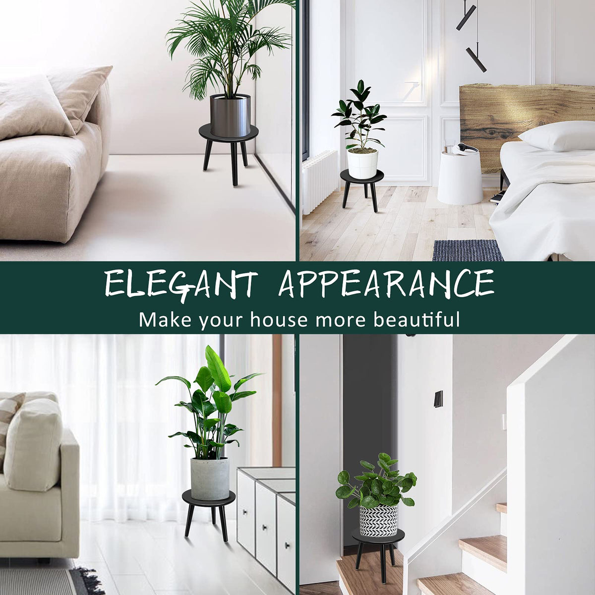 Uneededem plant stand includes silicone pads to protect floors