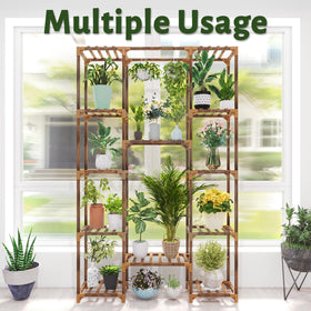 Uneedem tall plant stand middle level accommodates hanging and tall plants.
