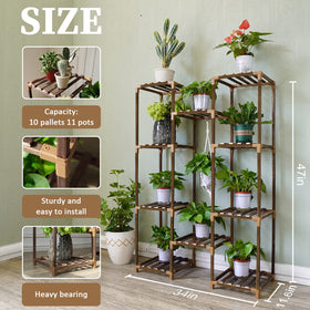 Uneedem wood plant rack highlights solid wood build for durable storage