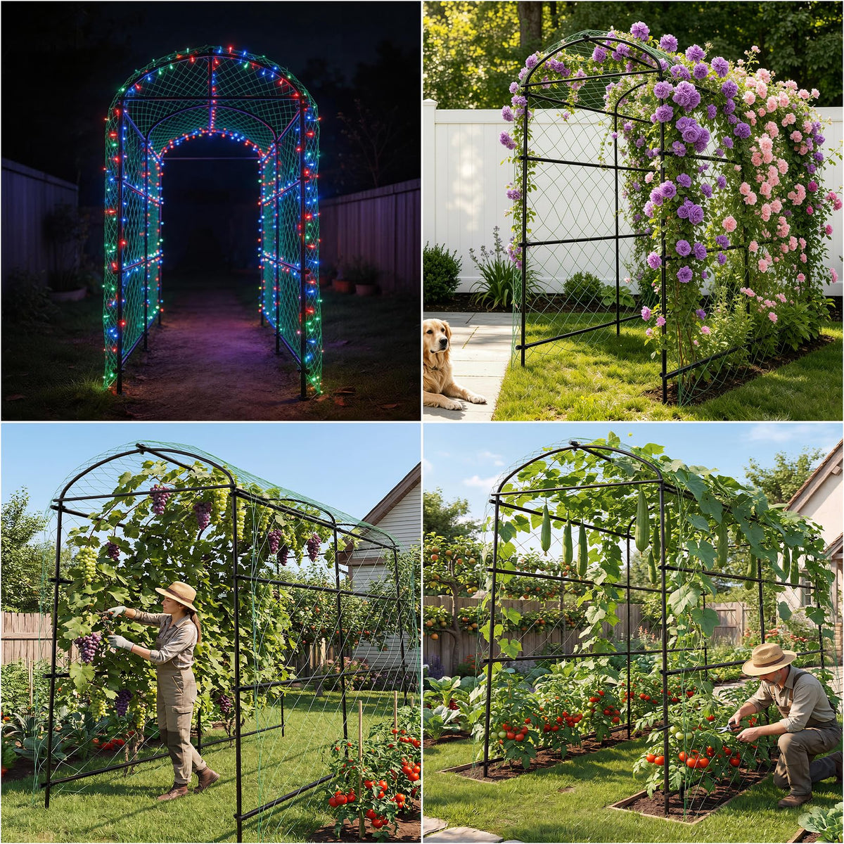 Unho climbing plants example using the trellis arch