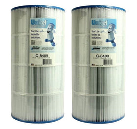Unicel C-8409 pleated cartridge close-up showing 174 folds for debris capture.