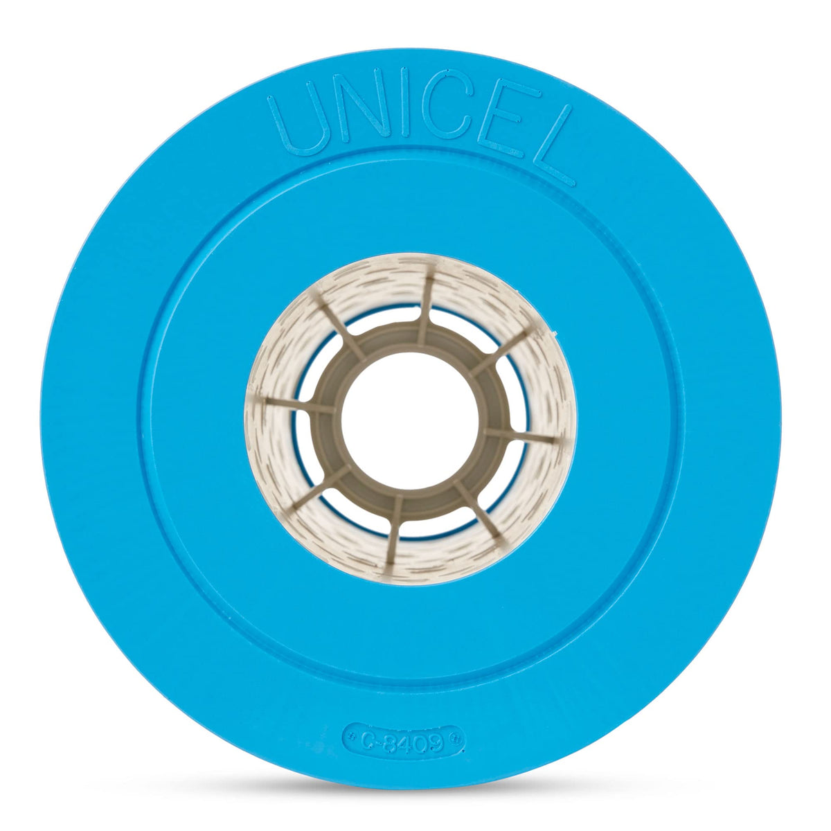 Unicel C-8409 end-cap view with 4-inch ID for easy removal.