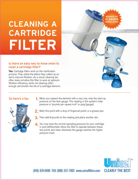 Unicel C-8409 in-pool-use image showing clearer water progress.