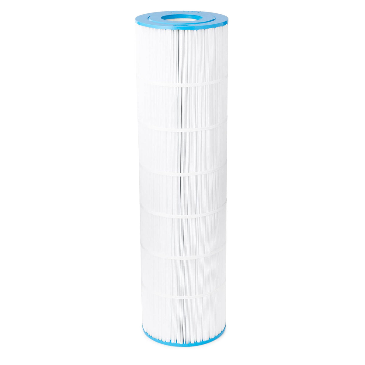 Unicel C-8418 cartridge top view highlights 200 pleats for debris capture.