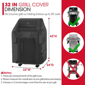 Unicook grill cover side handles close-up, easy on/off and secure fit