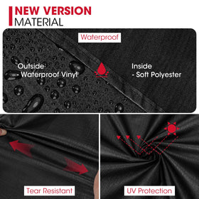 Unicook 30-inch smoker cover back view shows secure straps for storms