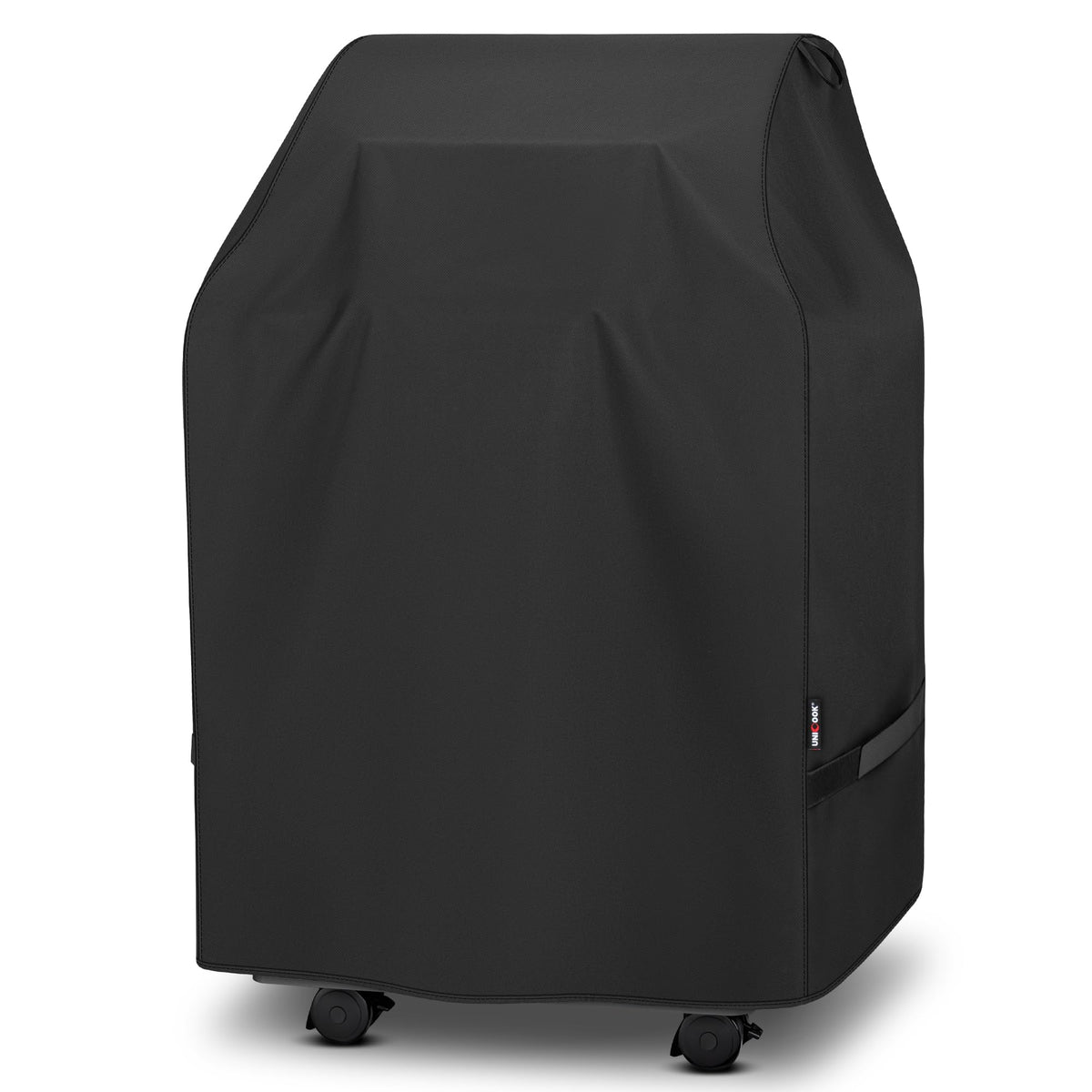 Unicook 32-inch 2-burner grill cover, front view, protects from weather and debris