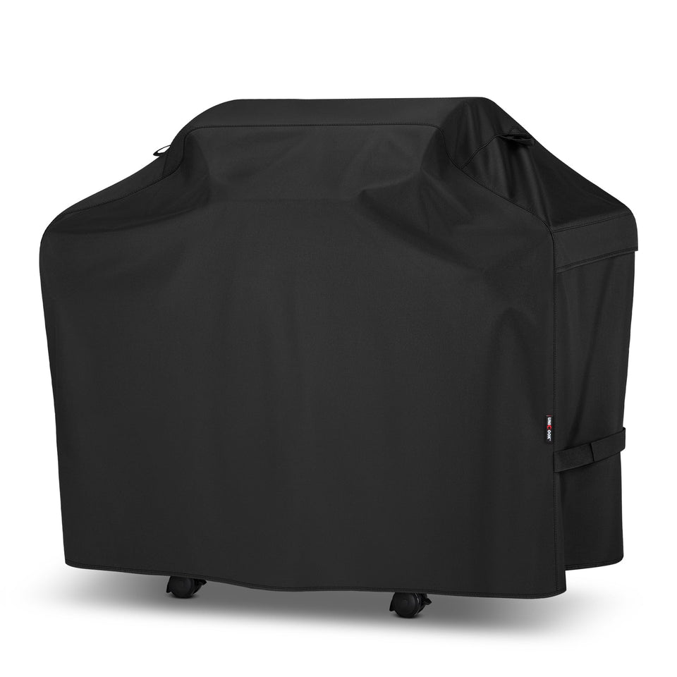 Unicook 50 Inch Grill Cover protecting Weber and Nexgrill from sun and rain