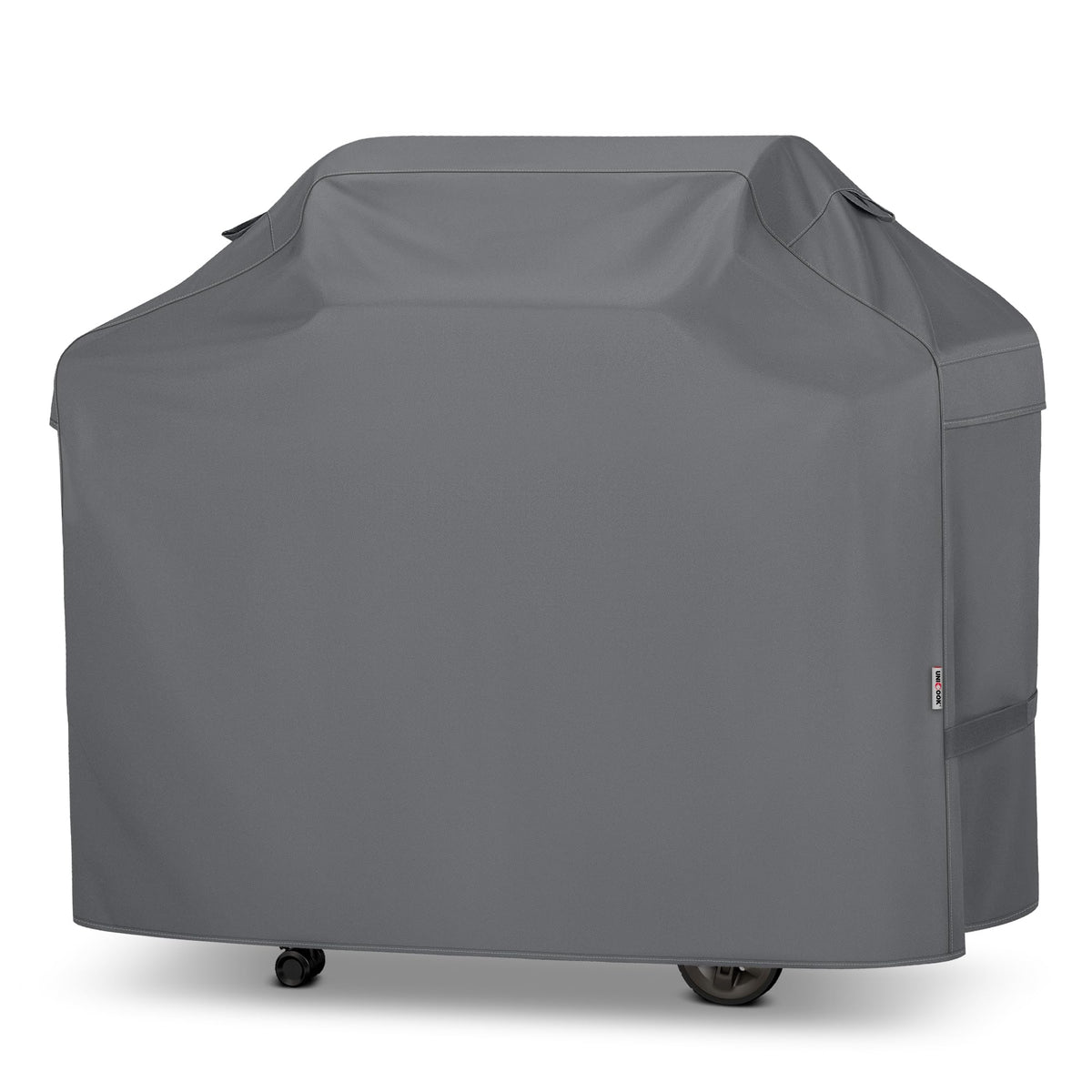 Unicook 55-inch grill cover with dimensions protects 3-4 burner grills from sun and rain.