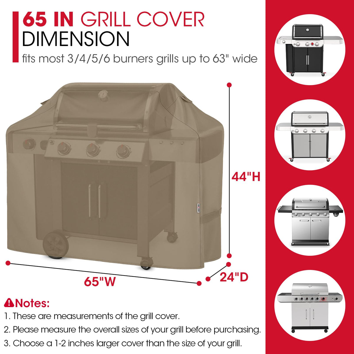 Unicook waterproof grill cover with sealed seams shielding from downpours