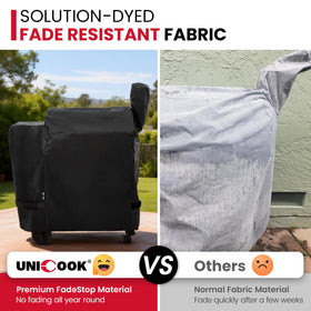 Unicook adjustable side straps secure the cover against windy conditions.