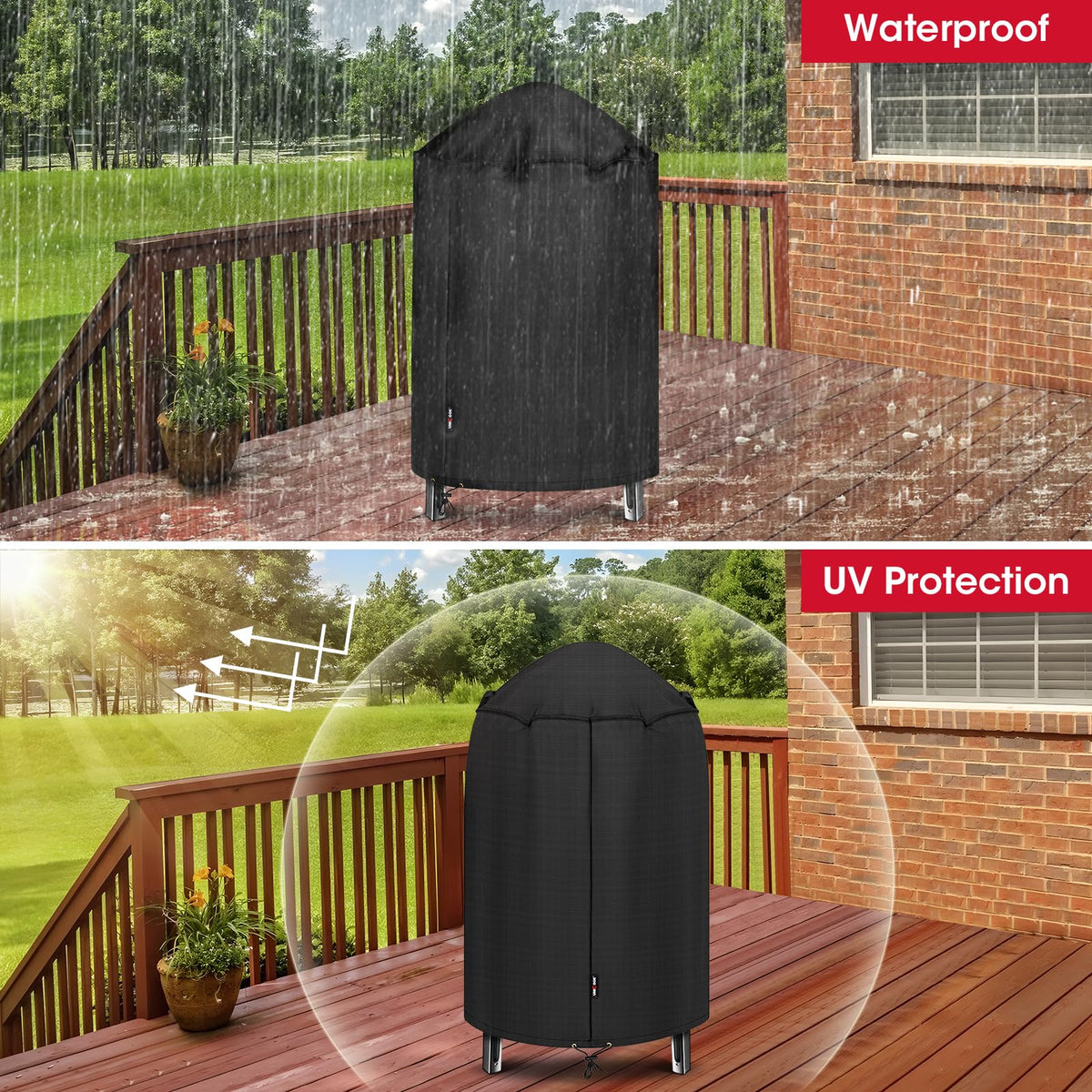 Unicook all-weather protection keeps backyard grills dry and ready.