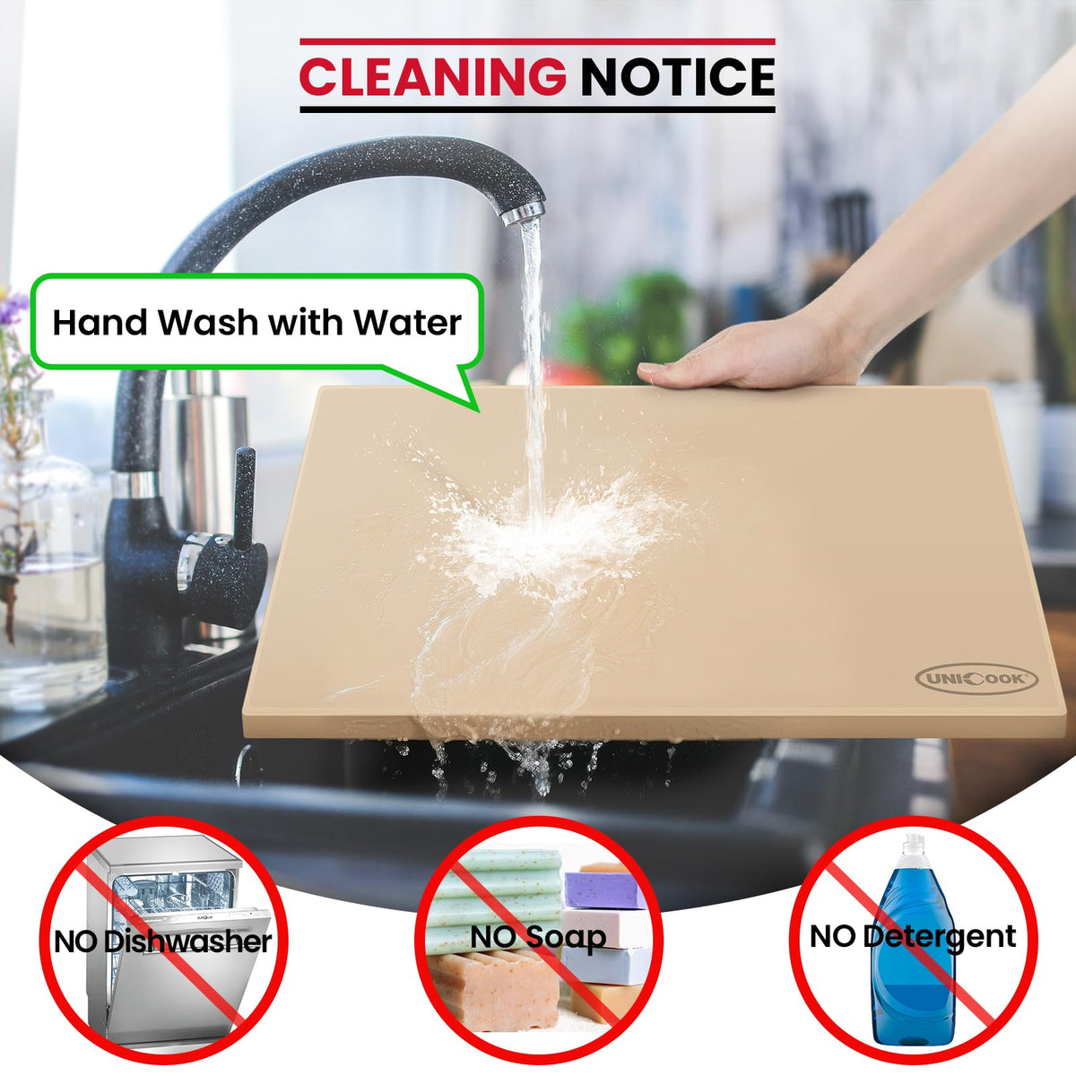 Stone being wiped clean after cooling and use.