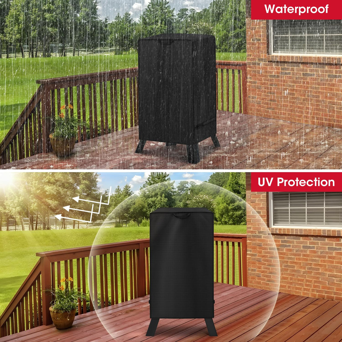 Unicook 19W x 17D x 33H dimensions shown for accurate fit