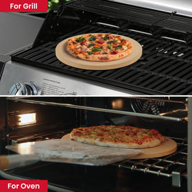 Unicook round stone provides even heat distribution for pizza and bread.