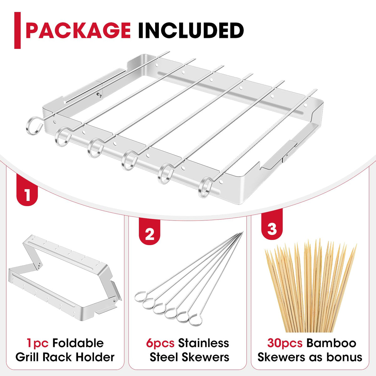 Foldable grill rack saves space for easy storage