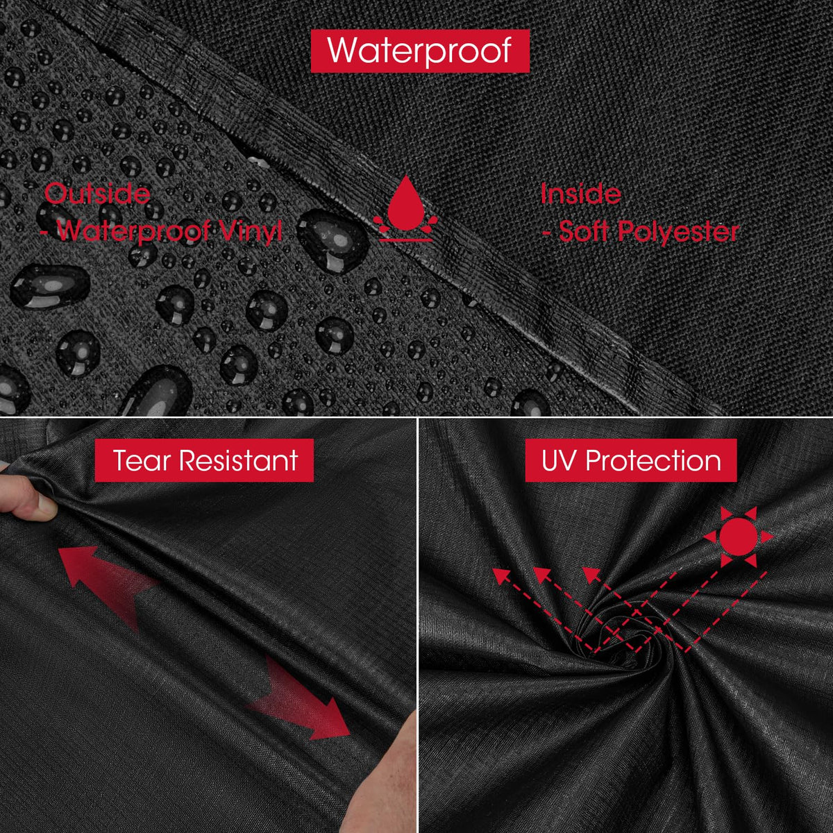 Unicook easy-grip handles and fit straps for quick on/off in windy weather