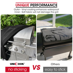 Unicook smooth vinyl surface cleans easily after grilling sessions