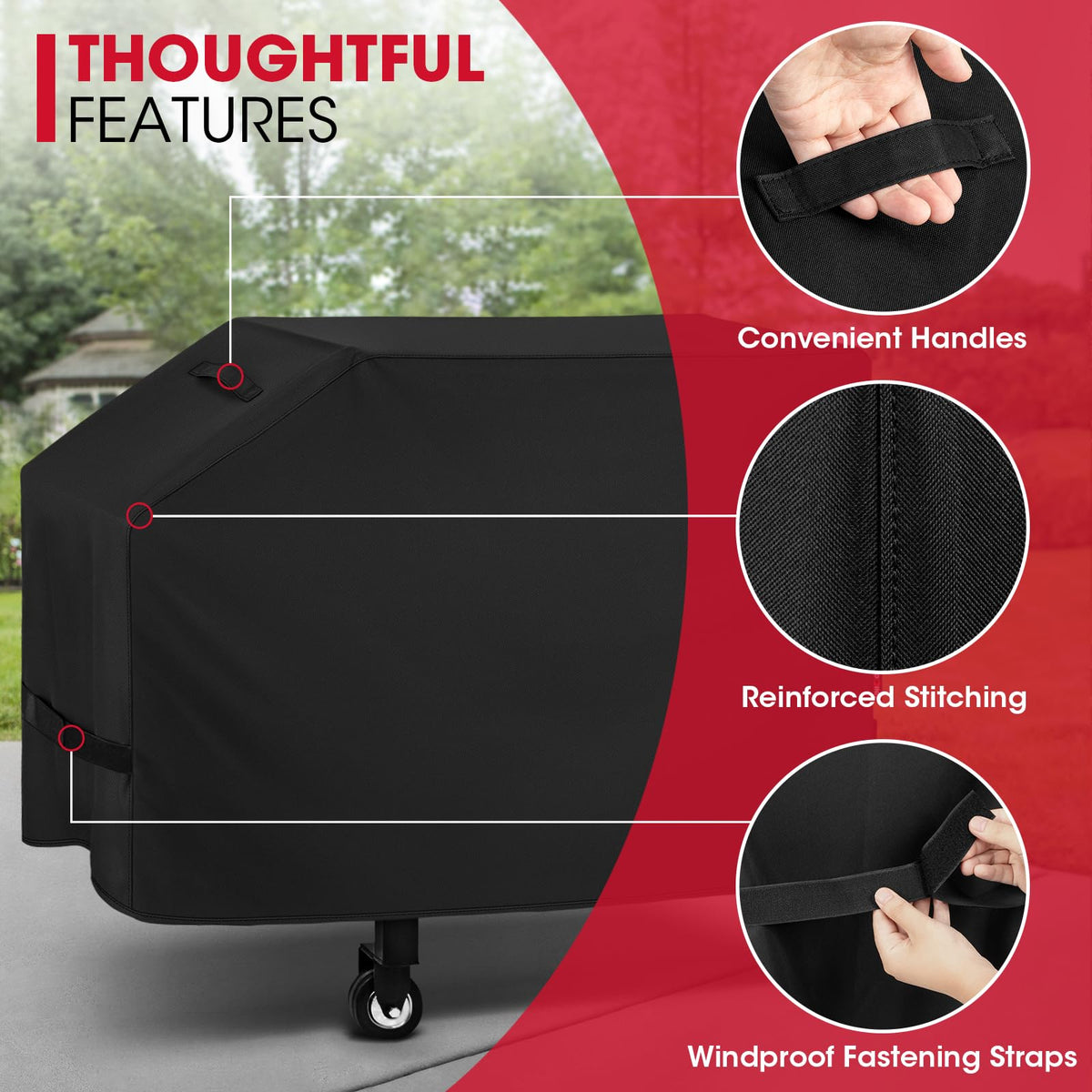 Unicook offers varied sizes for durable outdoor coverage.