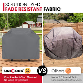 Unicook cover featuring handles simplifies installation and removal for easy grill maintenance.