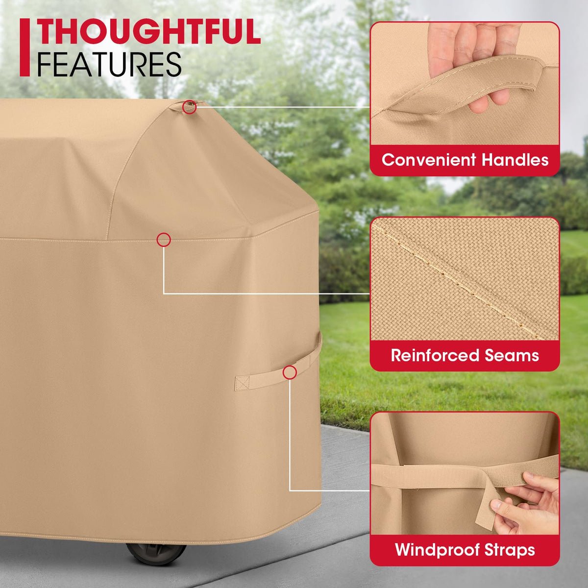 Unicook light-brown color blends with outdoor spaces and stays cooler